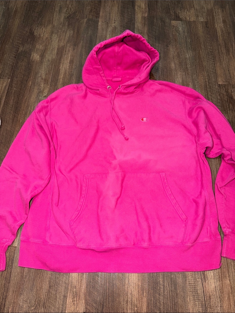 Champion Reverse Weave Hoodie Sweatshirt size XL Hot Pink Barbie Core